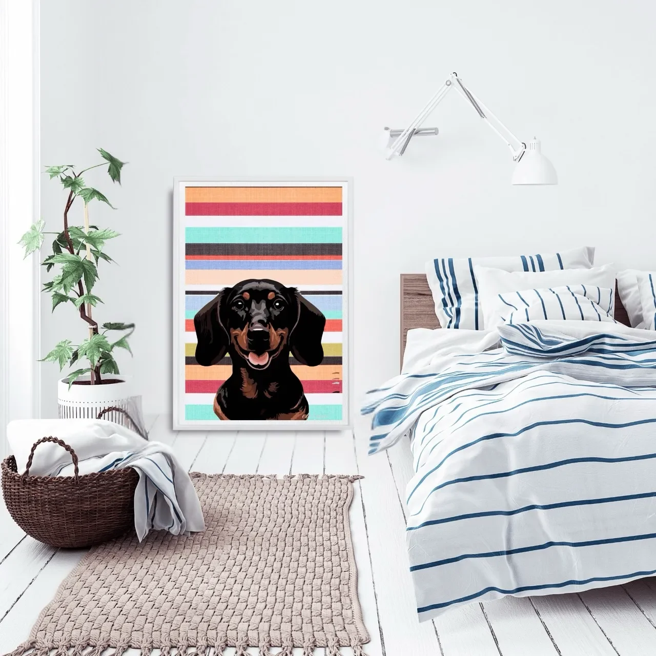 white-framed-sausage-dog-print1.-A10026 Large_converted.webp