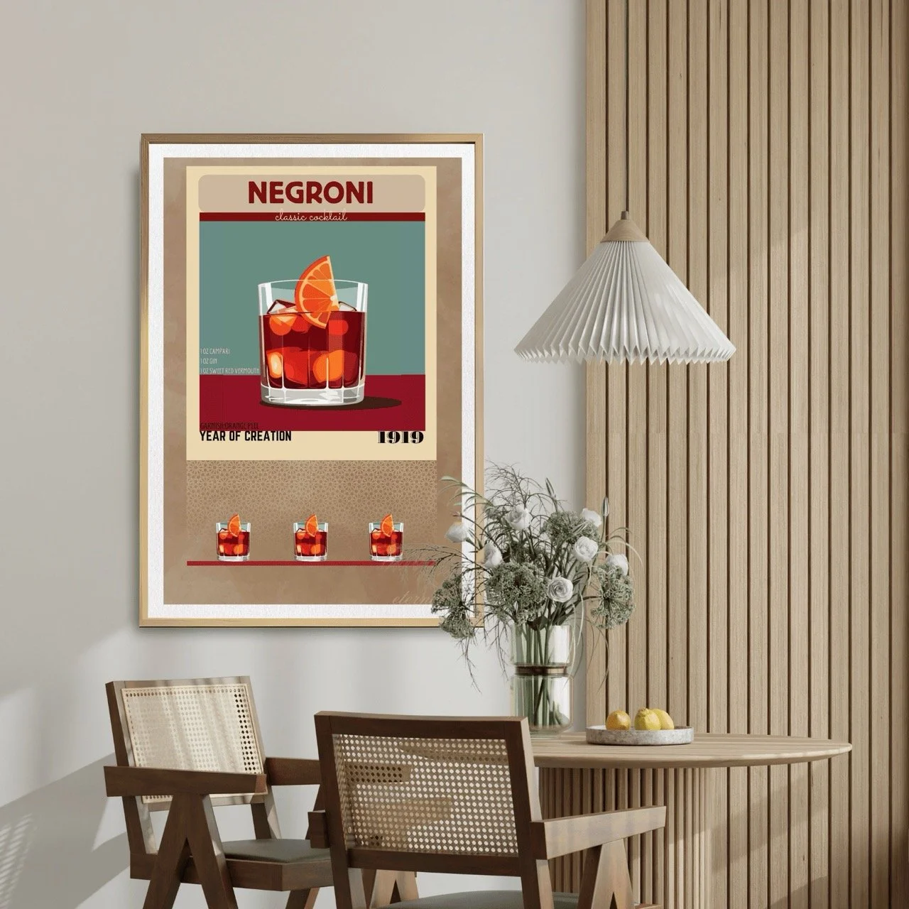 Negroni Retro Cocktail Culture Wall Art Print, Eternal Art Prints - Eternal Art & Design