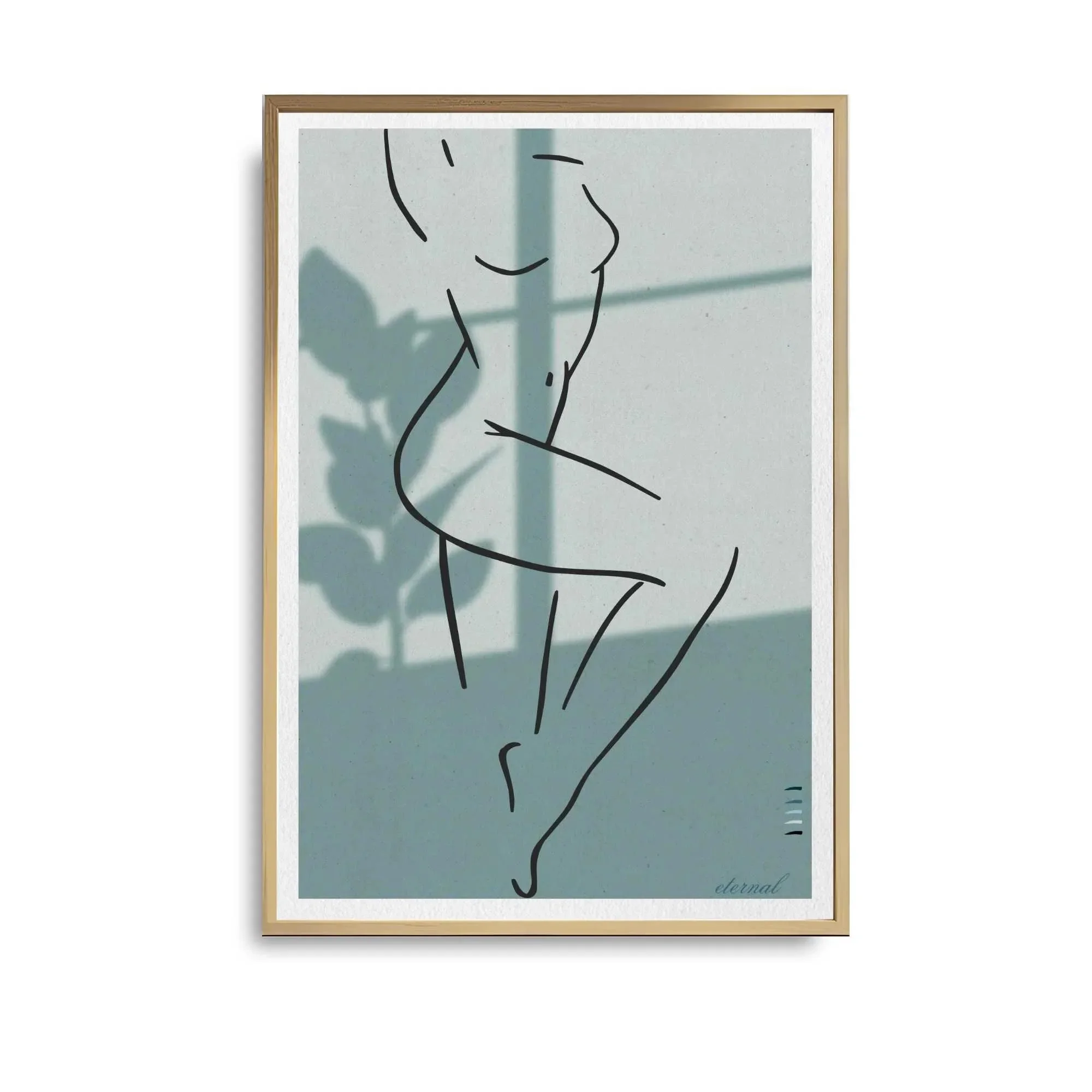 oak framed figure print. N10027 wht bg_converted.webp