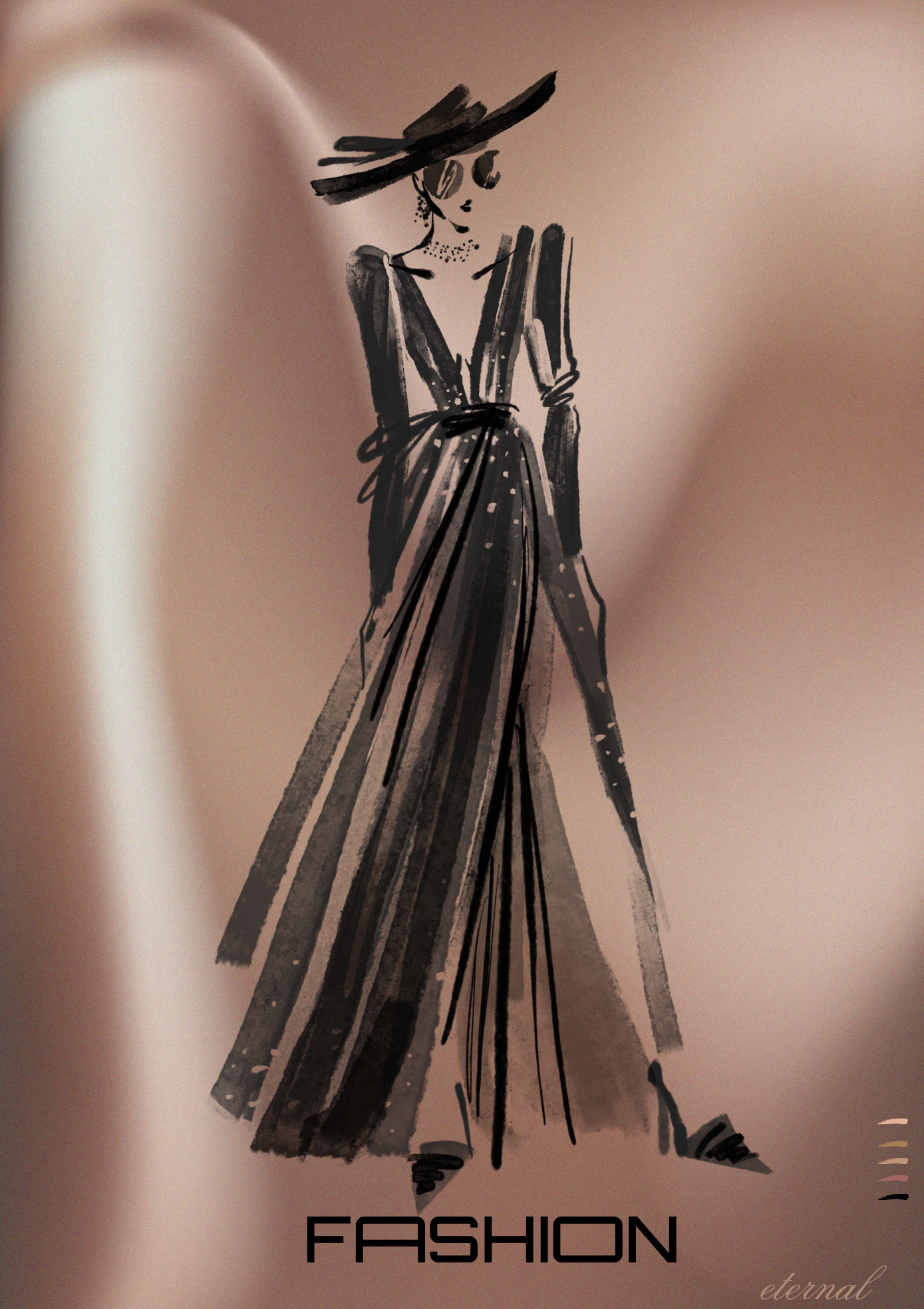 Fashion Stylist Female Silhouette Runway Print 1 - Sydney Artist, Eternal Art Prints