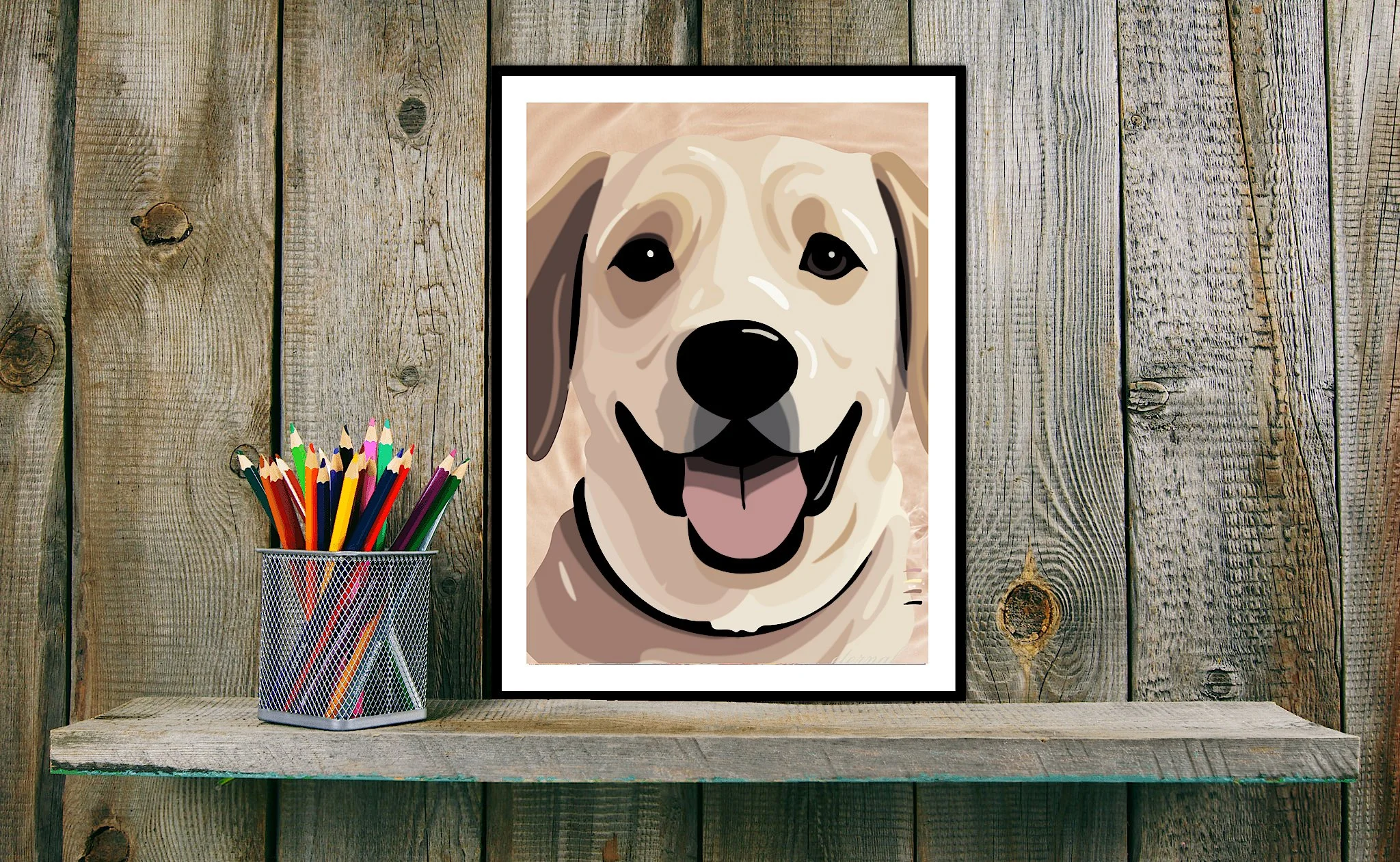 Labrador Dog Wall Art Print - Sydney Artist, Eternal Art & Design - Eternal Art & Design