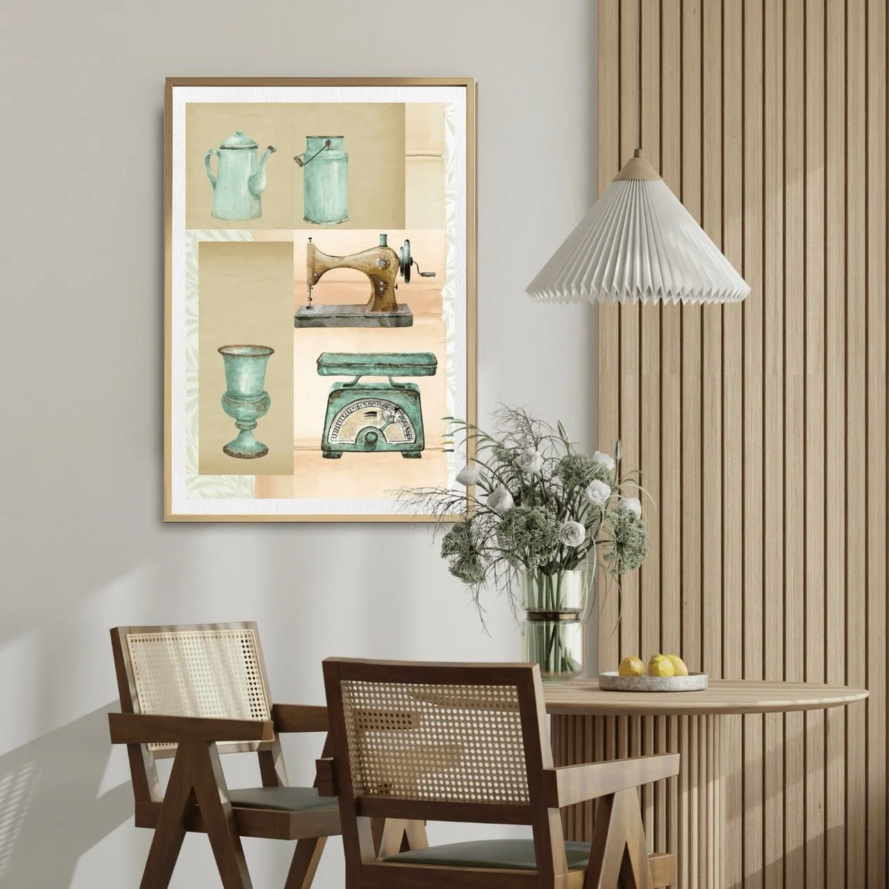 Vintage Decor Objects in Green Art Print, Eternal Art Prints - Eternal Art & Design