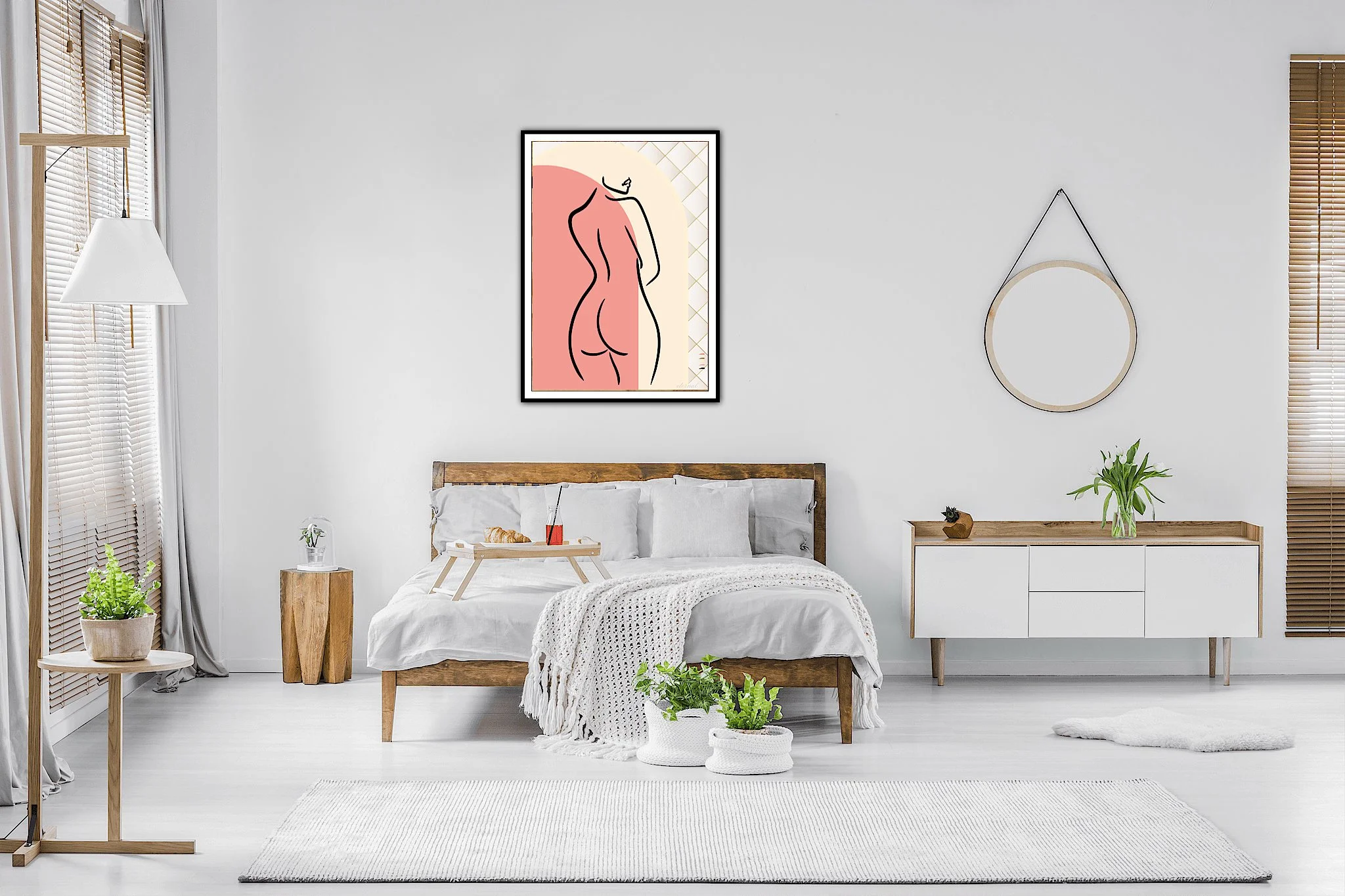 Nude Female with Orange Archway Wall Art Print, Sydney Artist - Eternal Art & Design - Eternal Art & Design
