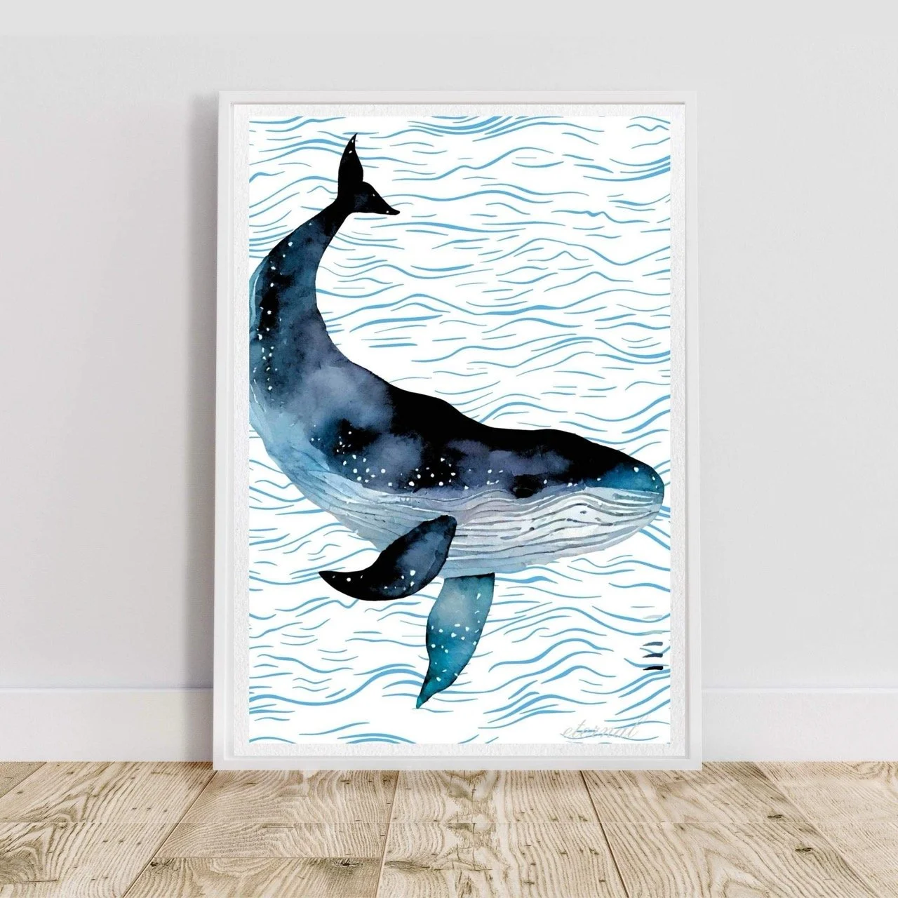 Humpback Whale Coastal Modern Wall Art Print - Sydney Artist, Eternal Art Prints - Eternal Art & Design