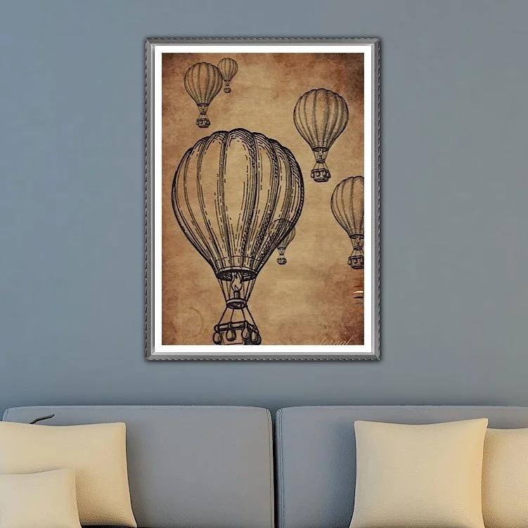 Hot Air Balloons Wall Art Print , Eternal Art & Design - Eternal Art & Design