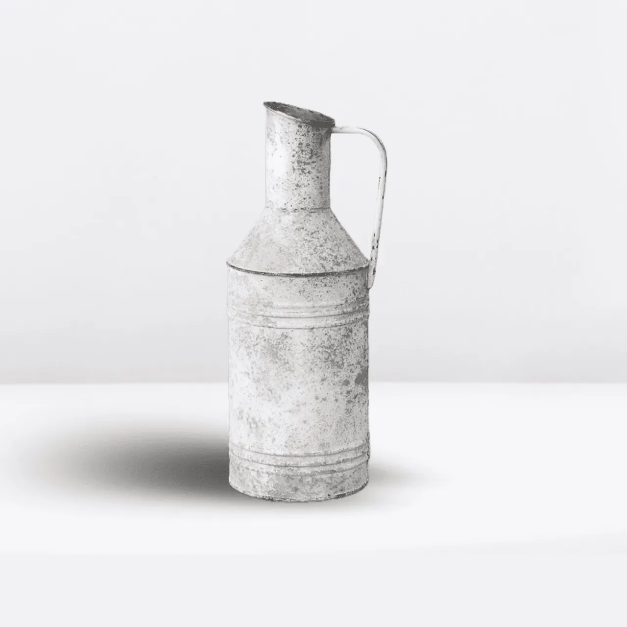 French Country Distressed White Finish Decorative Urn/Jug - Farmhouse Chic/Vintage Style Decor (36.5cm) - Eternal Art & Design Sydney