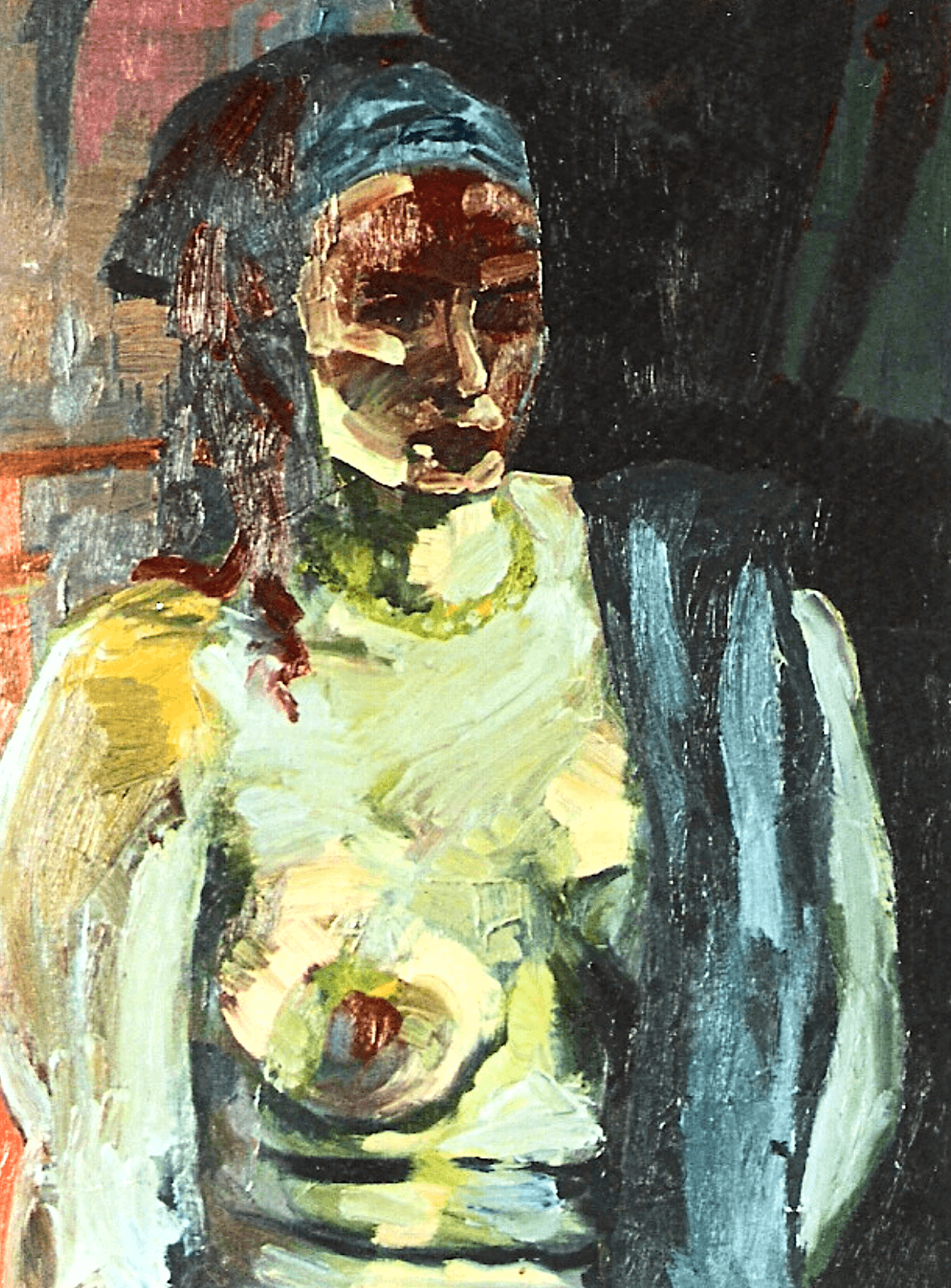 Woman with Blue Headband  | Oil on Canvas | 500mmw x 700mmh     ARTISTS COLLECTION