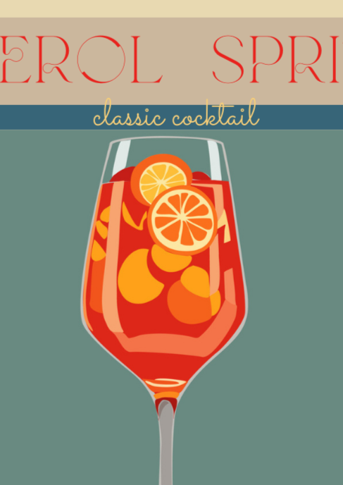 Aperol Spritz Retro Cocktail Culture Wall Art Print, Eternal Art & Design - Eternal Art & Design
