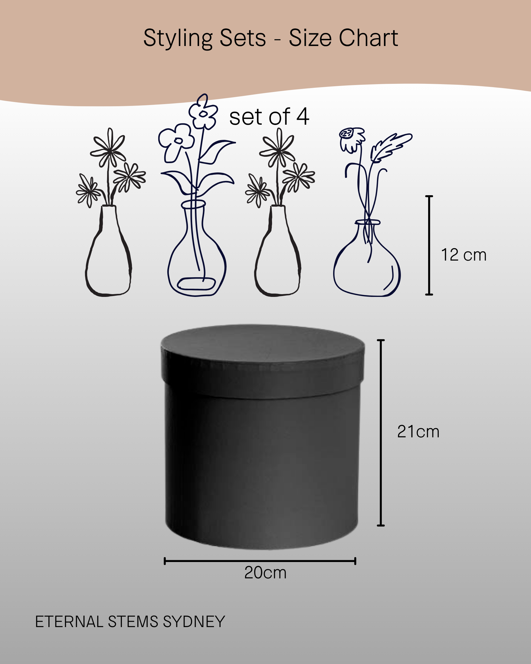 Love Bud Styling Set French Blue - Eternal Stems. Handcrafted dried & preserved arrangement - Eternal Art & Design