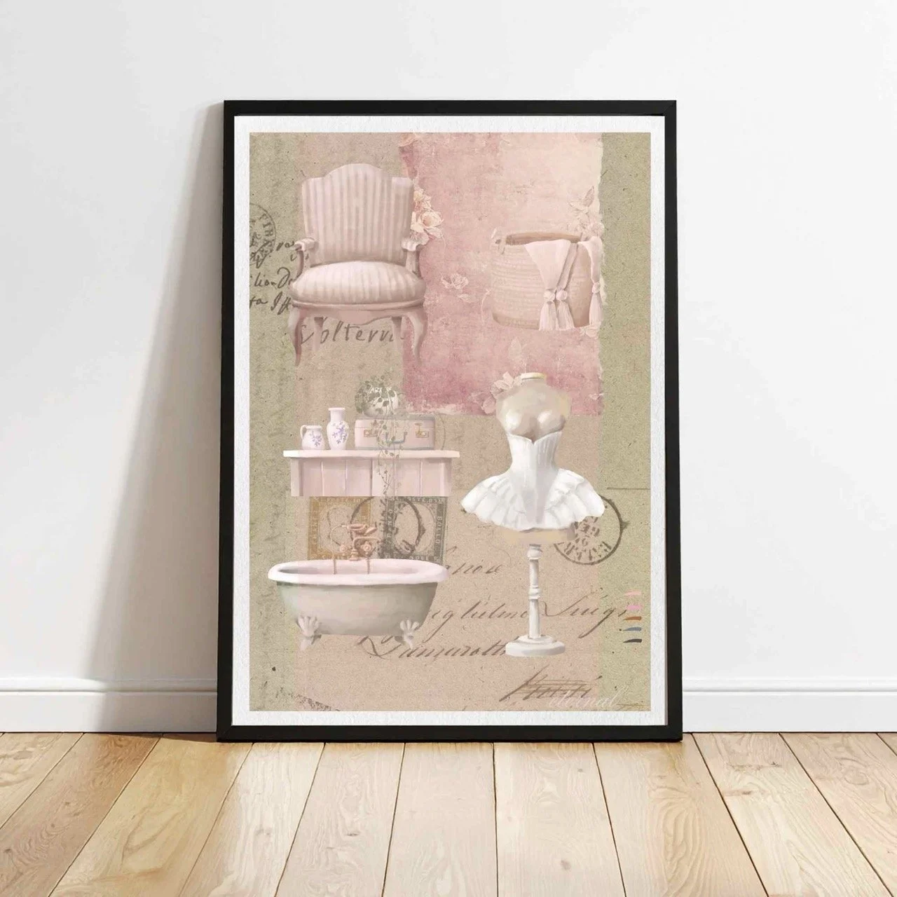 Vintage Pretty Pink Mannequin Wall Art, Eternal Art Prints - Eternal Art & Design