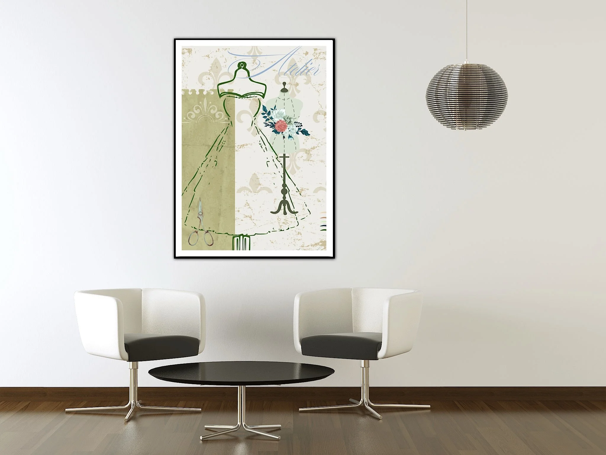 Vintage 'Atelier' Fashion Sketch Wall Art Print , Eternal Art & Design - Eternal Art & Design