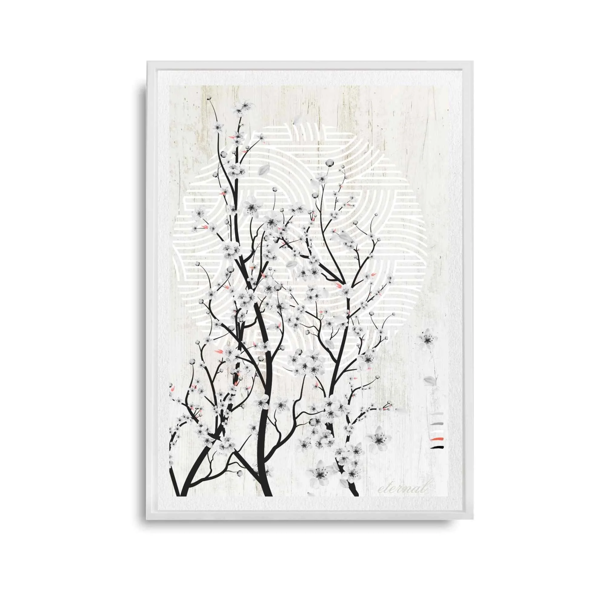 Oriental Cherry Blossom Zen Wall Art Print , Eternal Art Prints