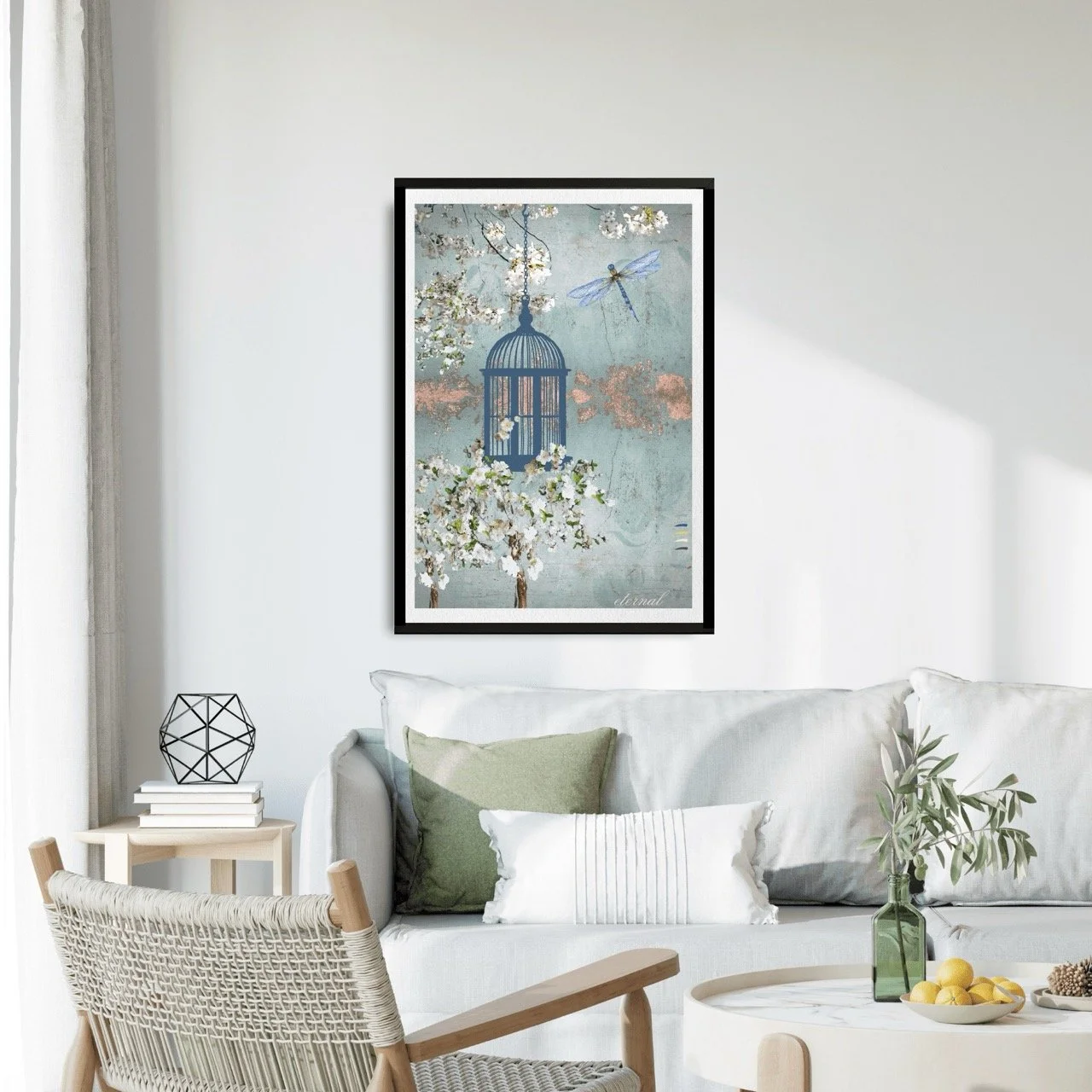 Hanging Birdcage Botanical Print French-Inspired - Special Edition Wall Art Eternal Art Prints - Eternal Art & Design