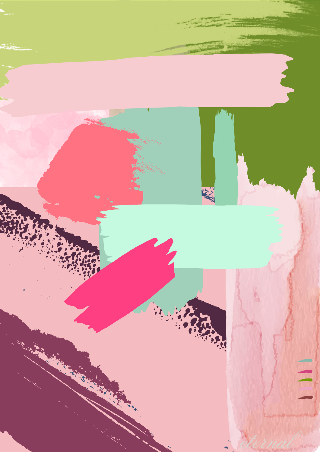 Modern Abstract Brushstrokes in Pink Art Print - Sydney Artist, Eternal Art Prints