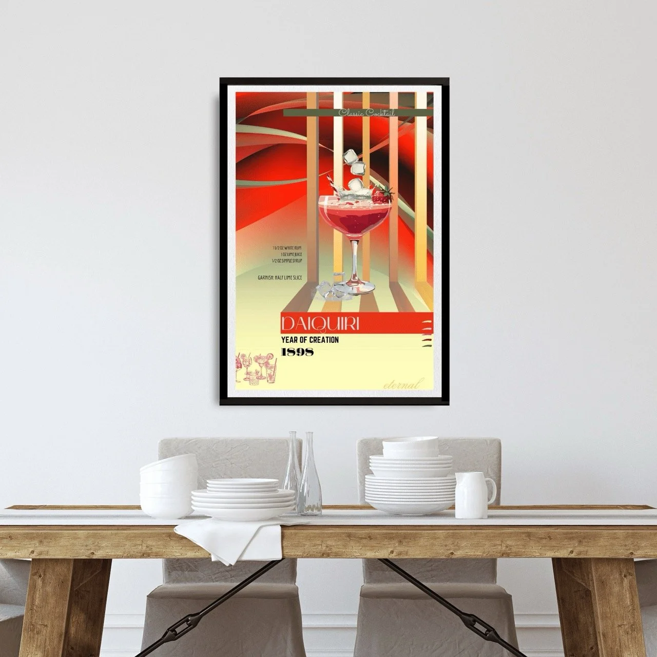 Daiquiri Retro Cocktail Culture Wall Art Print, Eternal Art Prints - Eternal Art & Design