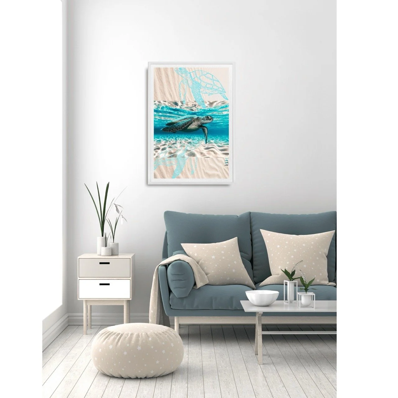 Water Turtles Modern Coastal Wall Art Print - Sydney Artist, Eternal Art Print - Eternal Art & Design