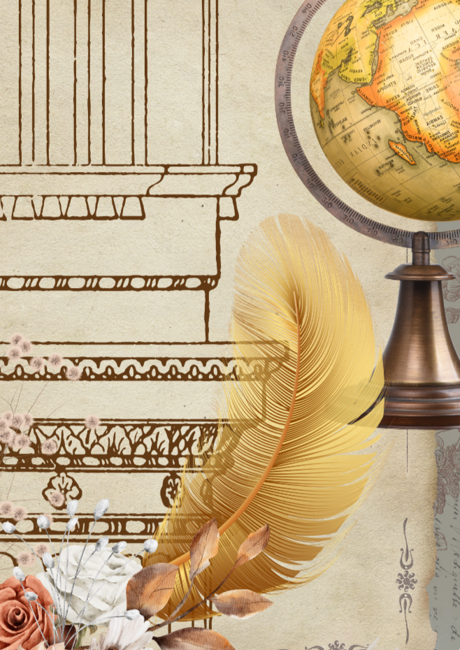 Vintage Architecture & Botanical Gold Print - Special Edition Wall Art Eternal Art & Design - Eternal Art & Design