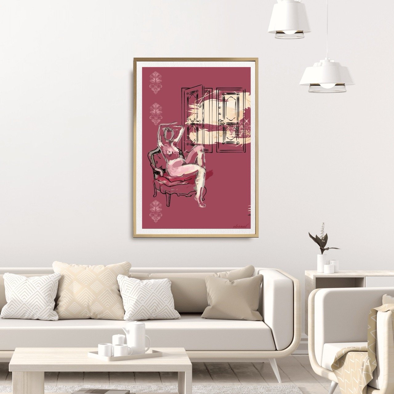 Female Figure Nude Tranquil Seated Art Print, Sydney Artist - Eternal Art Prints - Eternal Art & Design