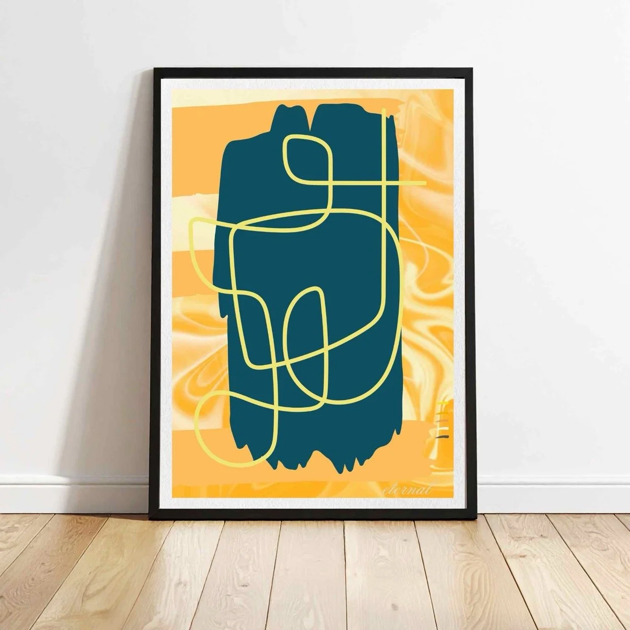 Abstract Modern Brushstrokes in Yellow Art Print - Sydney Artist, Eternal Art Prints