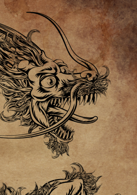 Oriental Eastern Dragon Wall Art Print, Eternal Art & Design - Eternal Art & Design