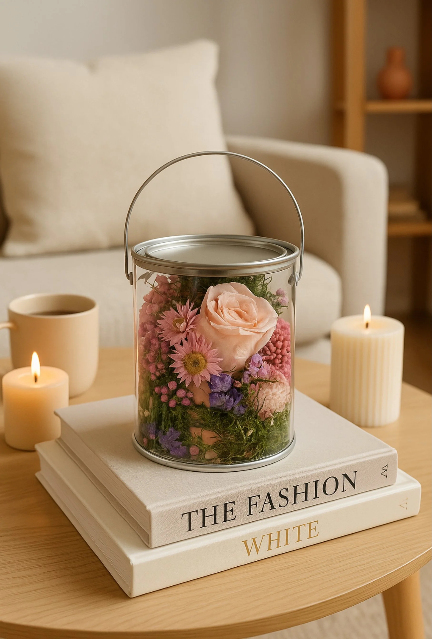 Love Bud Tin Pinksy Meadow - Eternal Stems. - Eternal Art & Design