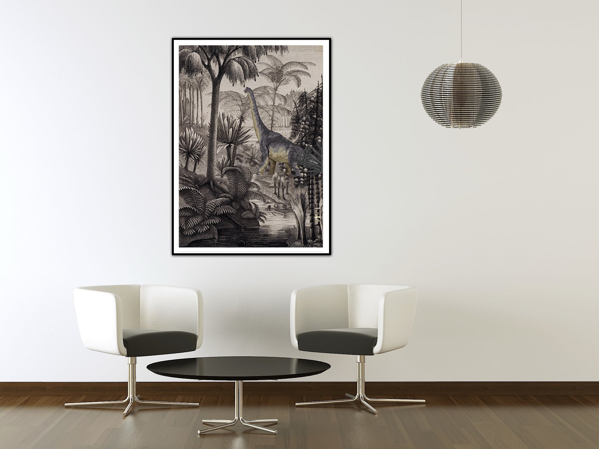 Brontosaurus Dinosaur Prehistoric Wall Art Print, Eternal Art & Design - Eternal Art & Design