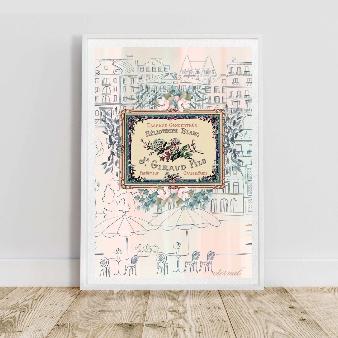 Parisian Cityscape Botanical Print - Special Edition Wall Art Eternal Art Prints - Eternal Art & Design