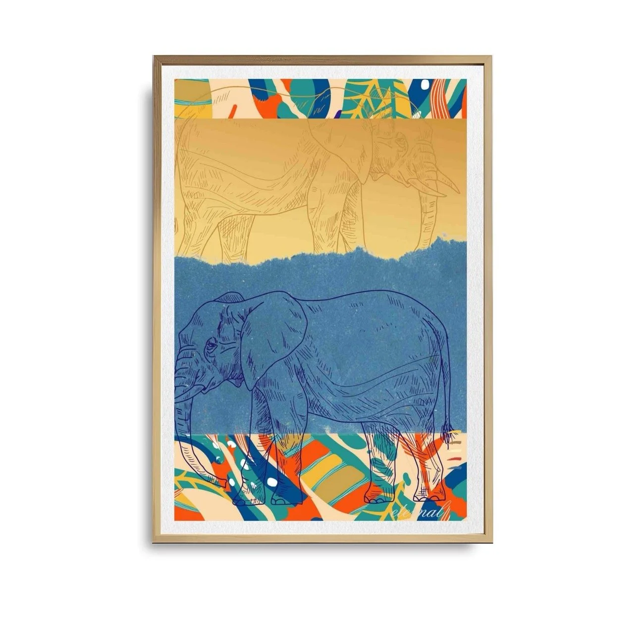 Elephant with Tribal Pattern Wall Art - Eternal Art & Design