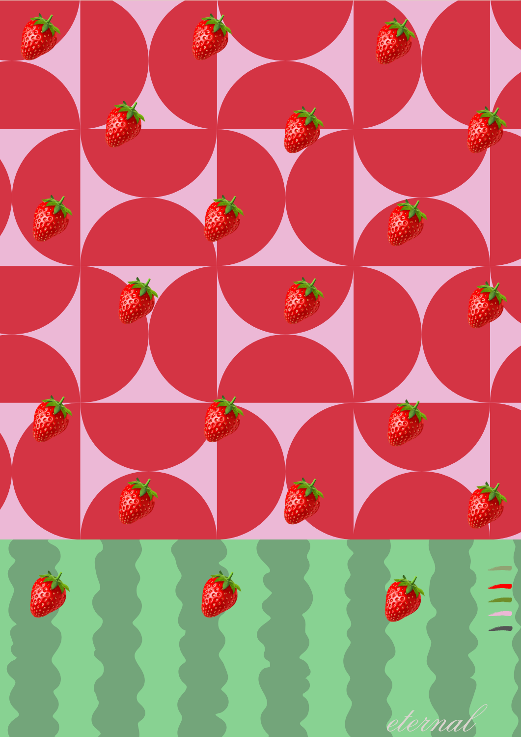 Strawberry Fizz Retro Wall Art Print, Eternal Art Prints