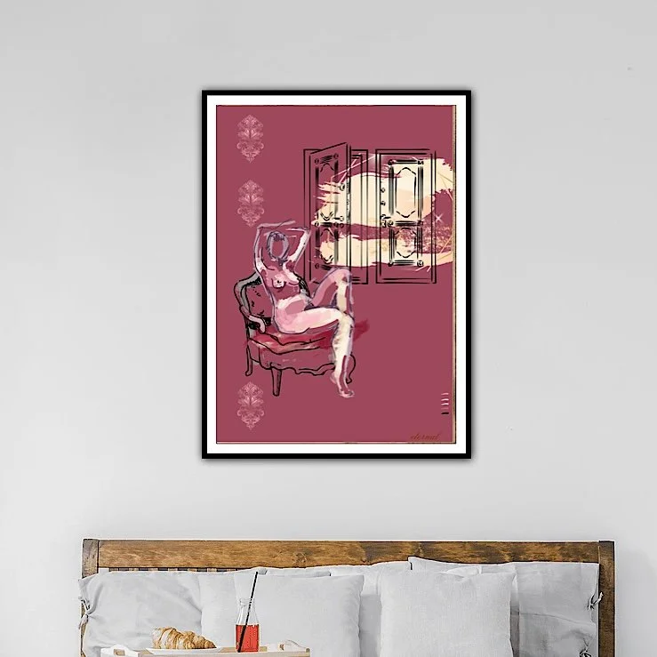 Tranquil Muse: Seated Female Nude Art Print, Sydney Artist - Eternal Art & Design - Eternal Art & Design