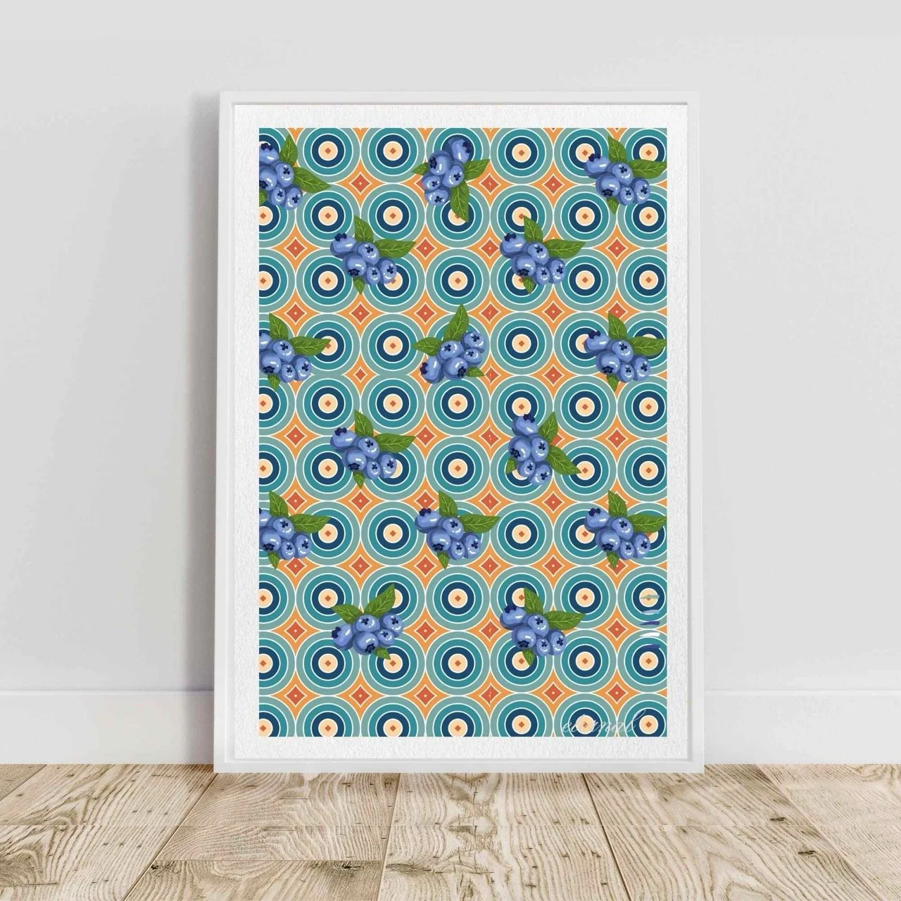 Blueberry Burst Retro Wall Art Print, Eternal Art Prints