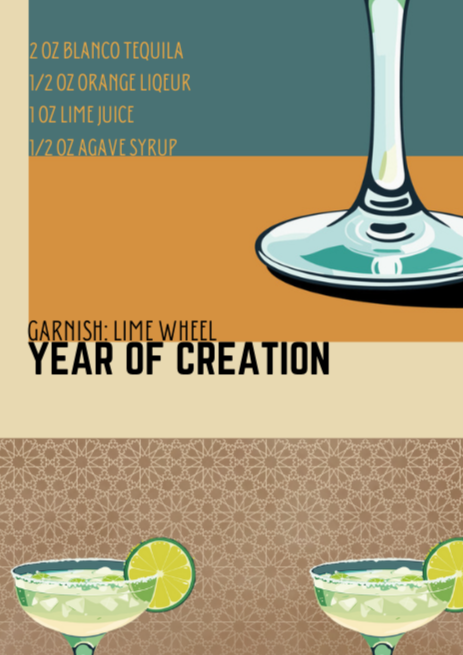 Retro Margarita Classic Cocktail Culture Wall Art Print, Eternal Art & Design - Eternal Art & Design