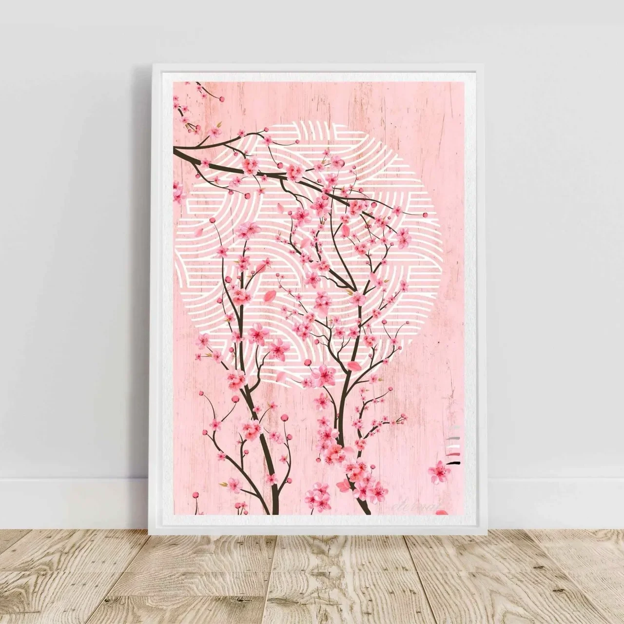 white framed pink cherry blossomI10005 Large cnr_converted.webp