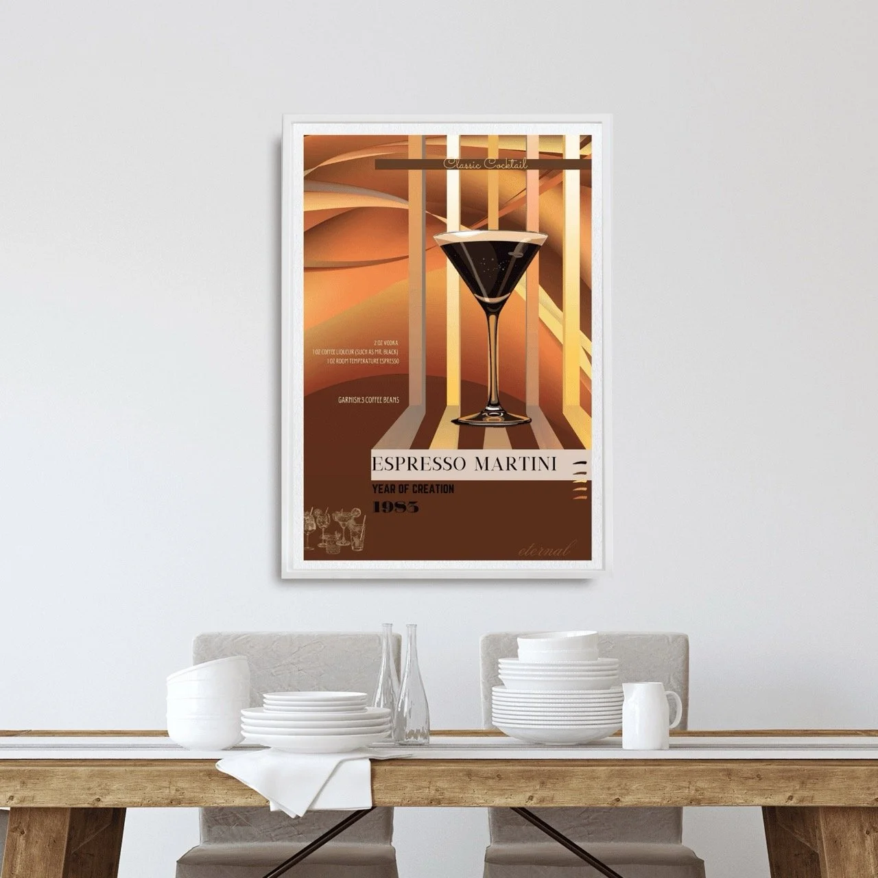 Espresso Martini Retro Cocktail Culture Wall Art Print, Eternal Art Prints - Eternal Art & Design