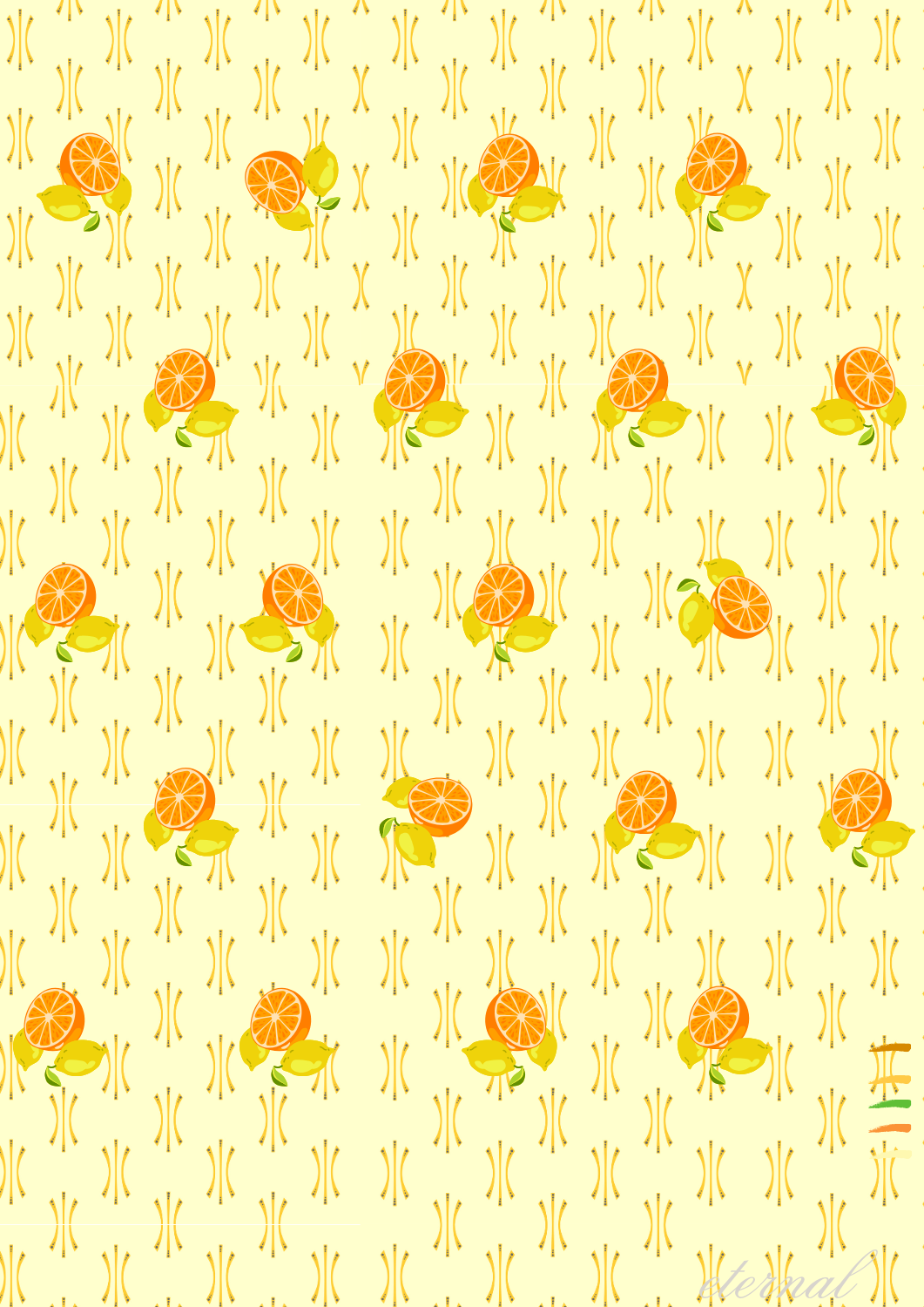 Oranges and Lemon Burst Wall Art Print, Eternal Art Prints