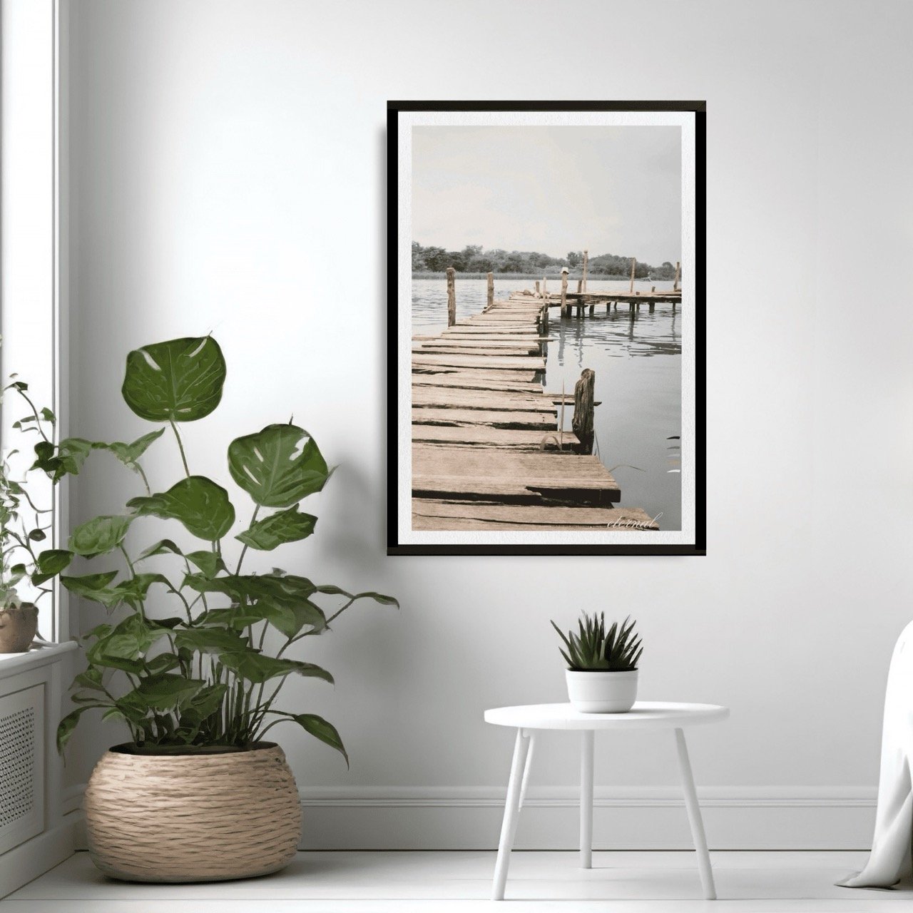 Tranquil Wooden Walkway over Water Wall Art Print, Eternal Art Prints - Eternal Art & Design