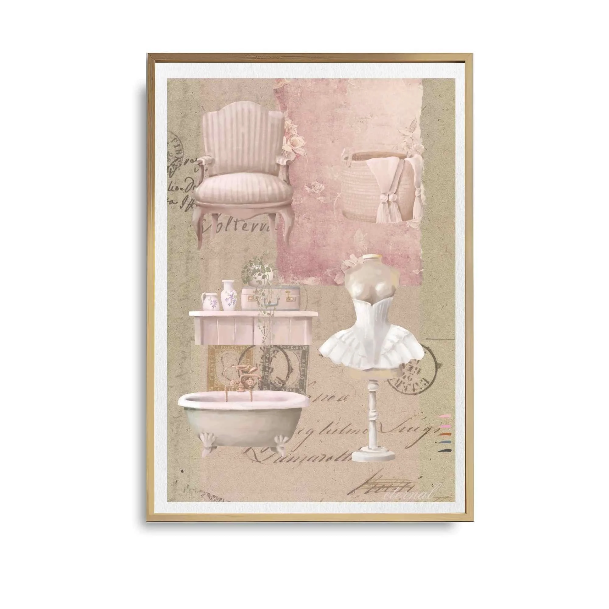 Vintage Pretty Pink Mannequin Wall Art, Eternal Art Prints - Eternal Art & Design