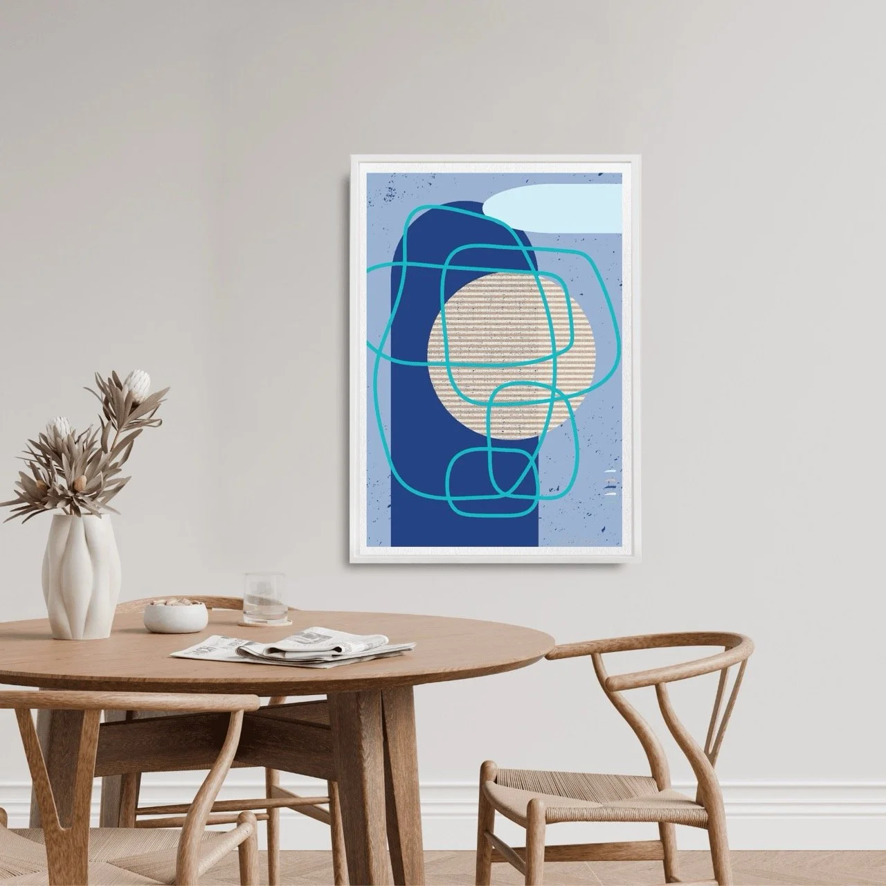 Abstract Modern Lines in Blue Art Print - Sydney Artist, Eternal Art Prints - Eternal Art & Design