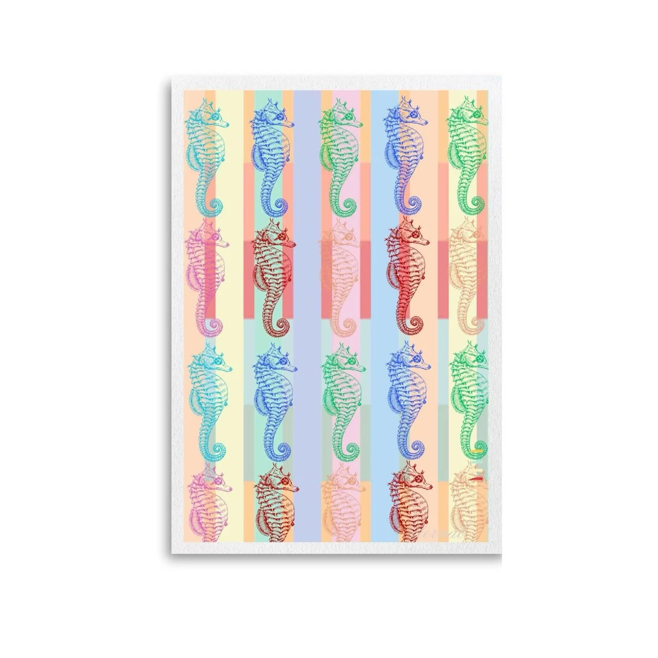 Pastel Seahorse Modern Coastal Nautical Wall Art Print - Sydney Artist, Eternal Art Prints - Eternal Art & Design