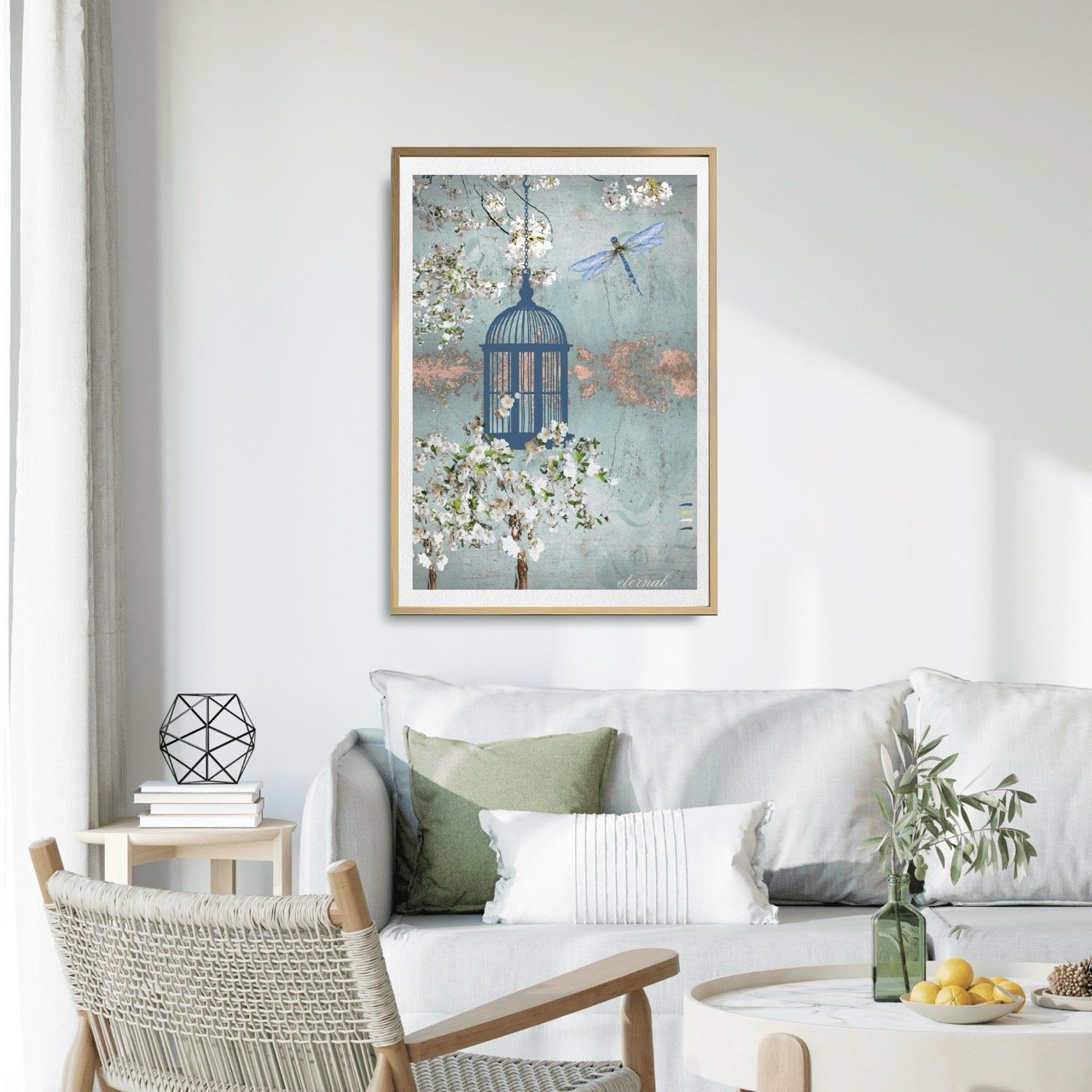 Hanging Birdcage Botanical Print French-Inspired - Special Edition Wall Art Eternal Art Prints - Eternal Art & Design