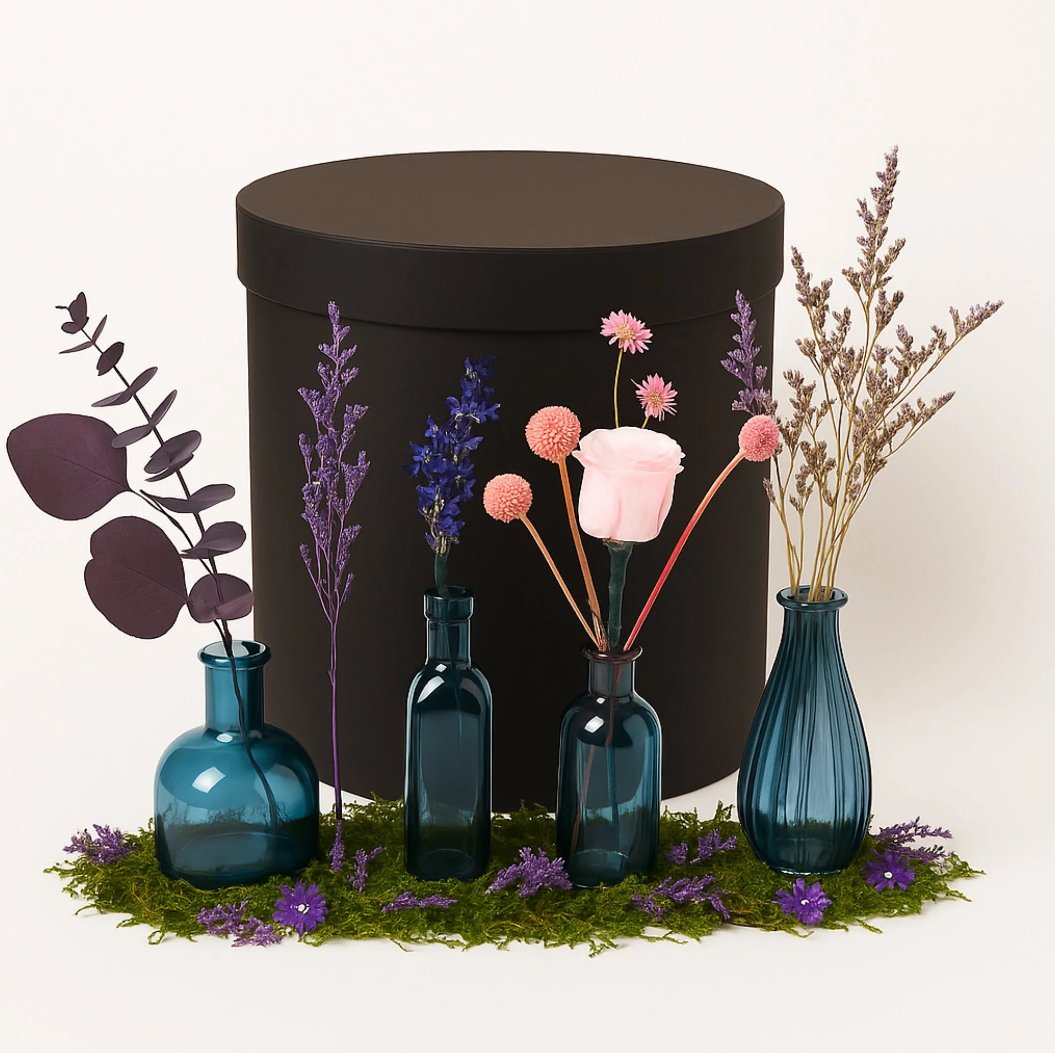 Love Bud Styling Set French Blue - Eternal Stems. Handcrafted dried & preserved arrangement