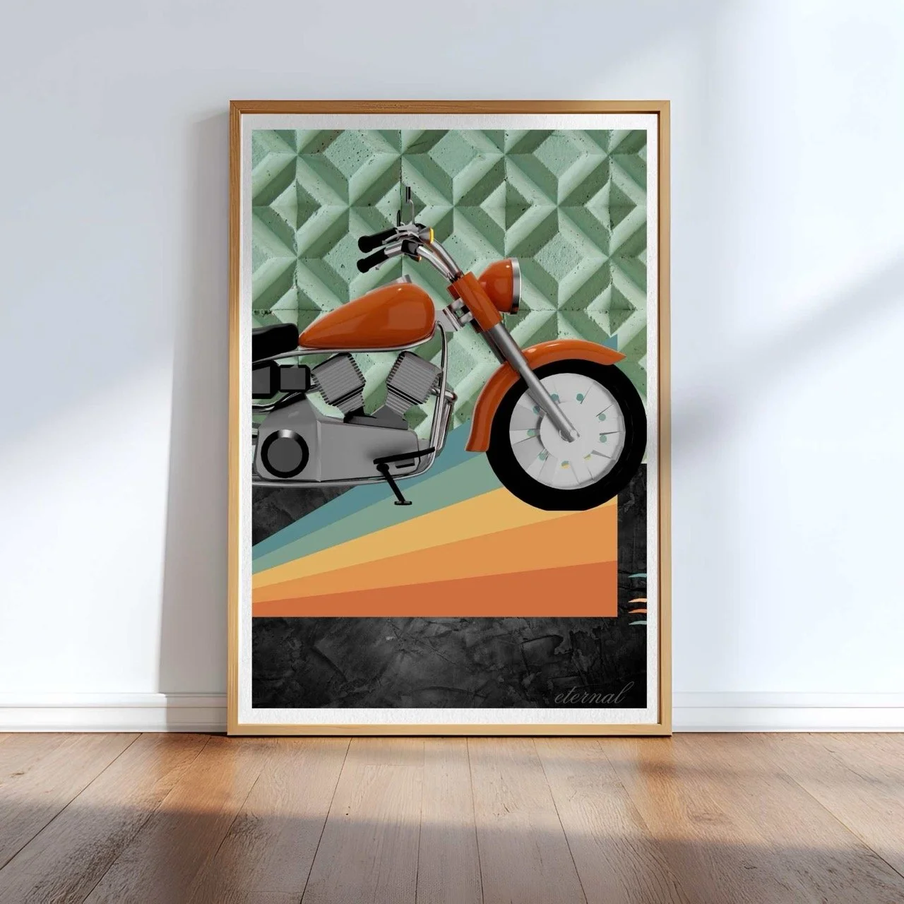Retro Motorcycle Art Print - Sydney Artist, Eternal Art Prints