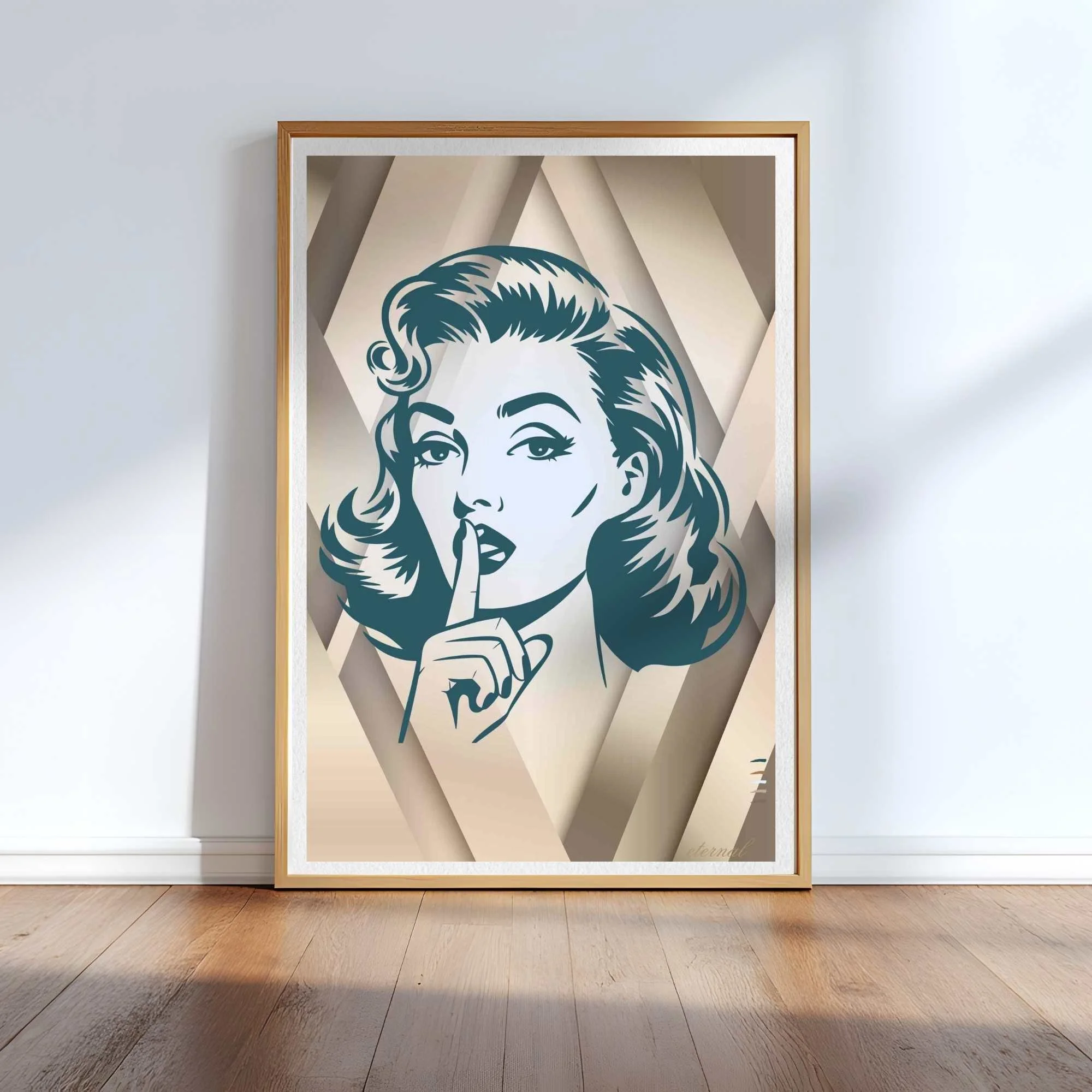 Shh Retro Female Icon Art Print - Sydney Artist, Eternal Art Prints - Eternal Art & Design