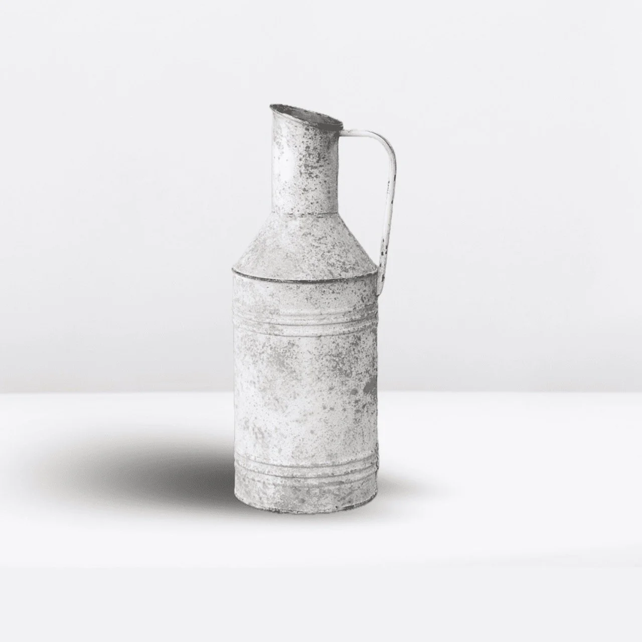 French Country Distressed White Finish Decorative Urn/Jug - Farmhouse Chic/Vintage Style Decor (36.5cm) - Eternal Art & Design Sydney