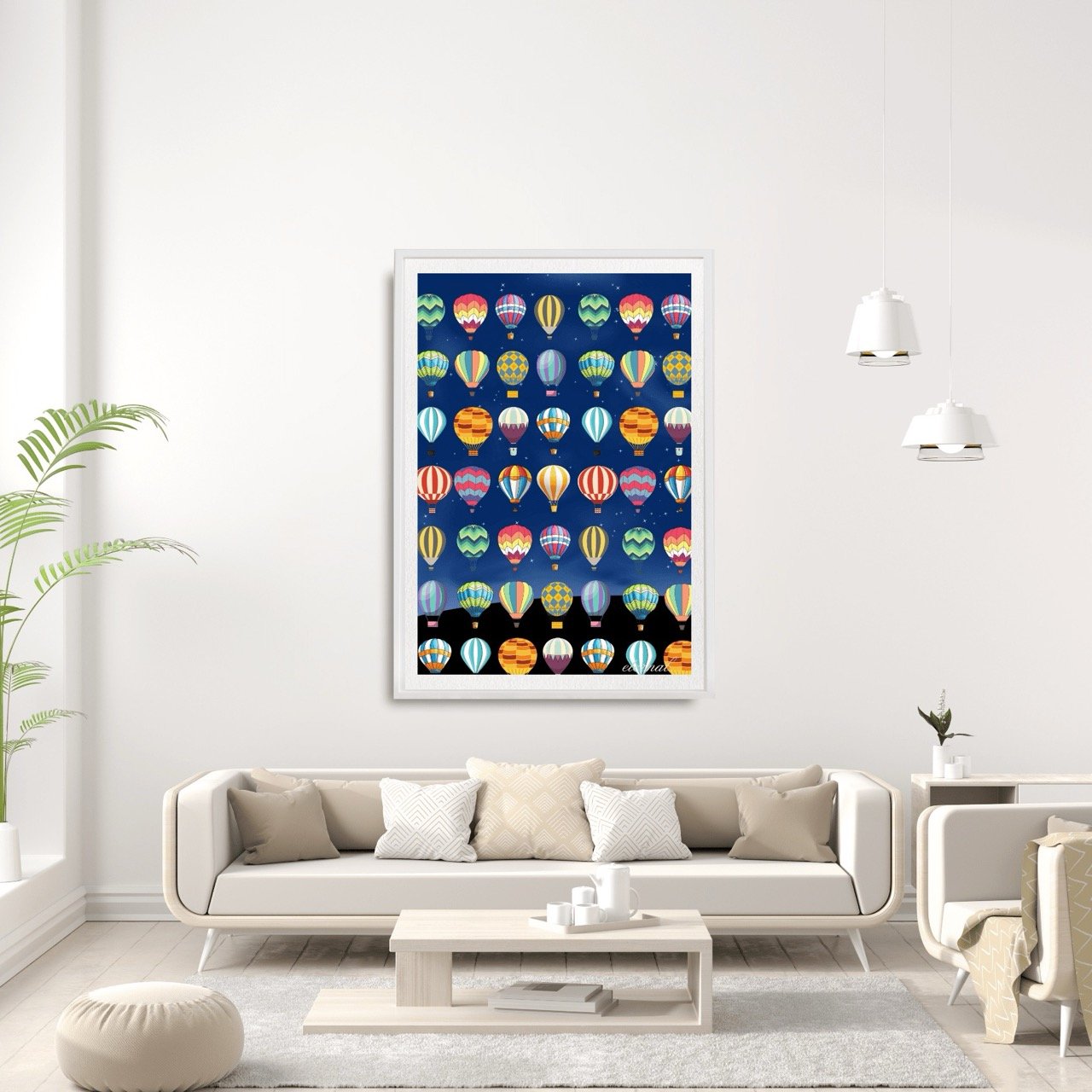 Starry Night Balloon Adventure Art Print - Sydney Artist, Eternal Art Prints - Eternal Art & Design