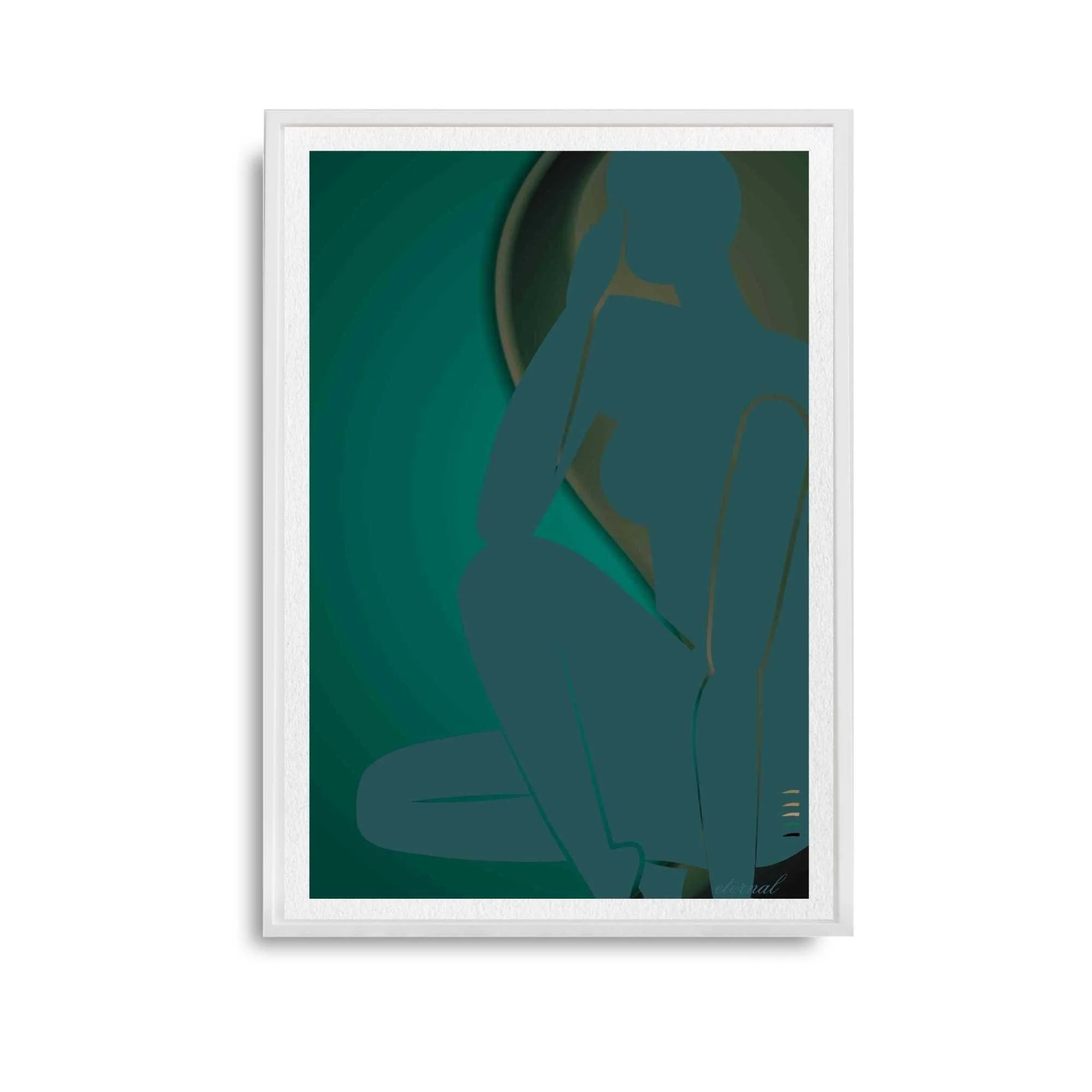 Female Figurative Nude in Green Wall Art Print, Sydney Artist - Eternal Art Prints - Eternal Art & Design