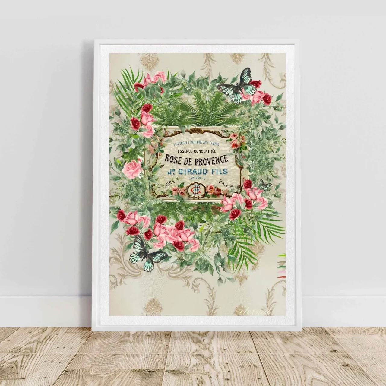 “Rose de Provence” Vintage Red Botanical Print - Special Edition Wall Art Eternal Art Prints