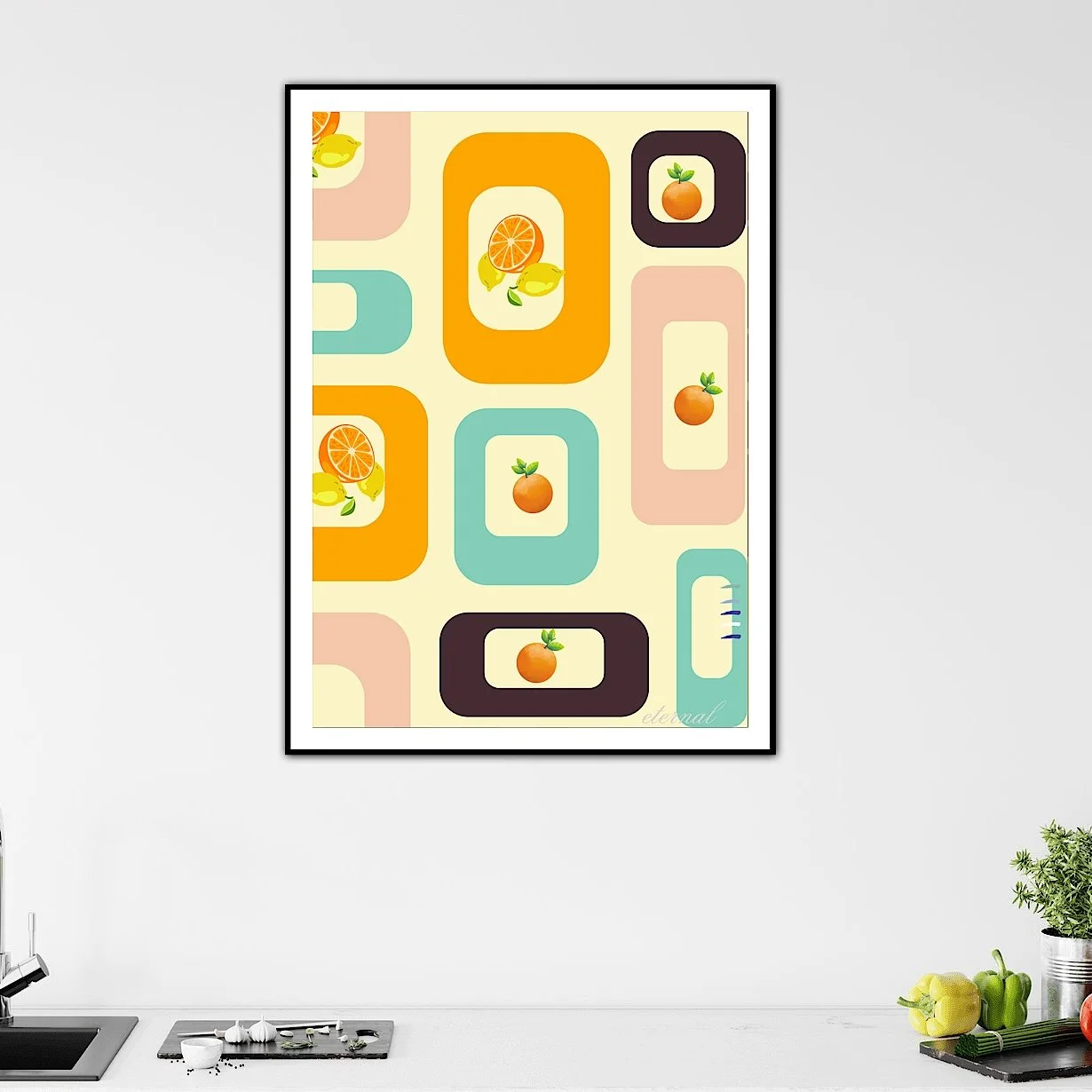 Citrus Delight Retro Wall Art Print, Eternal Art & Design - Eternal Art & Design