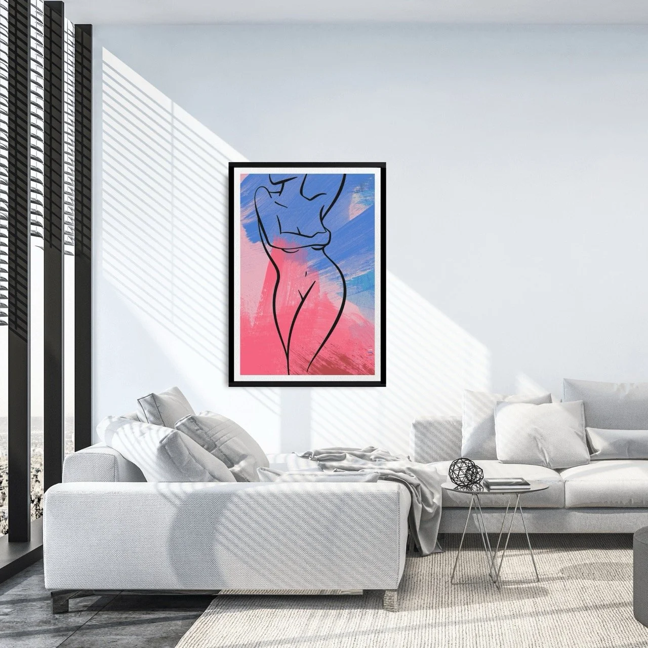 Female Nude Silhouette with brushstrokes Art Print, Sydney Artist - Eternal Art Prints - Eternal Art & Design