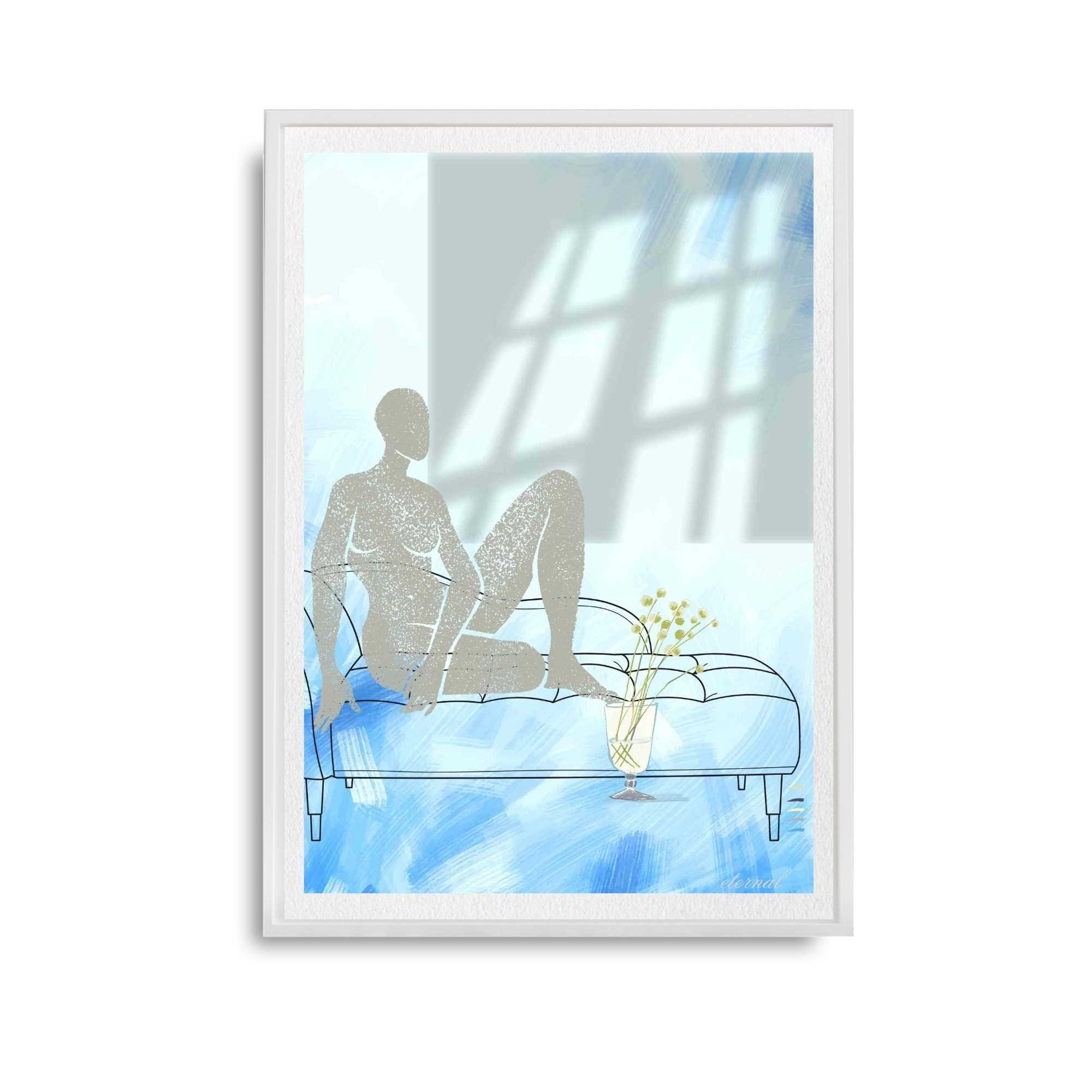 Tranquil Muse: Seated Female Nude Art Print, Sydney Artist - Eternal Art Prints - Eternal Art & Design